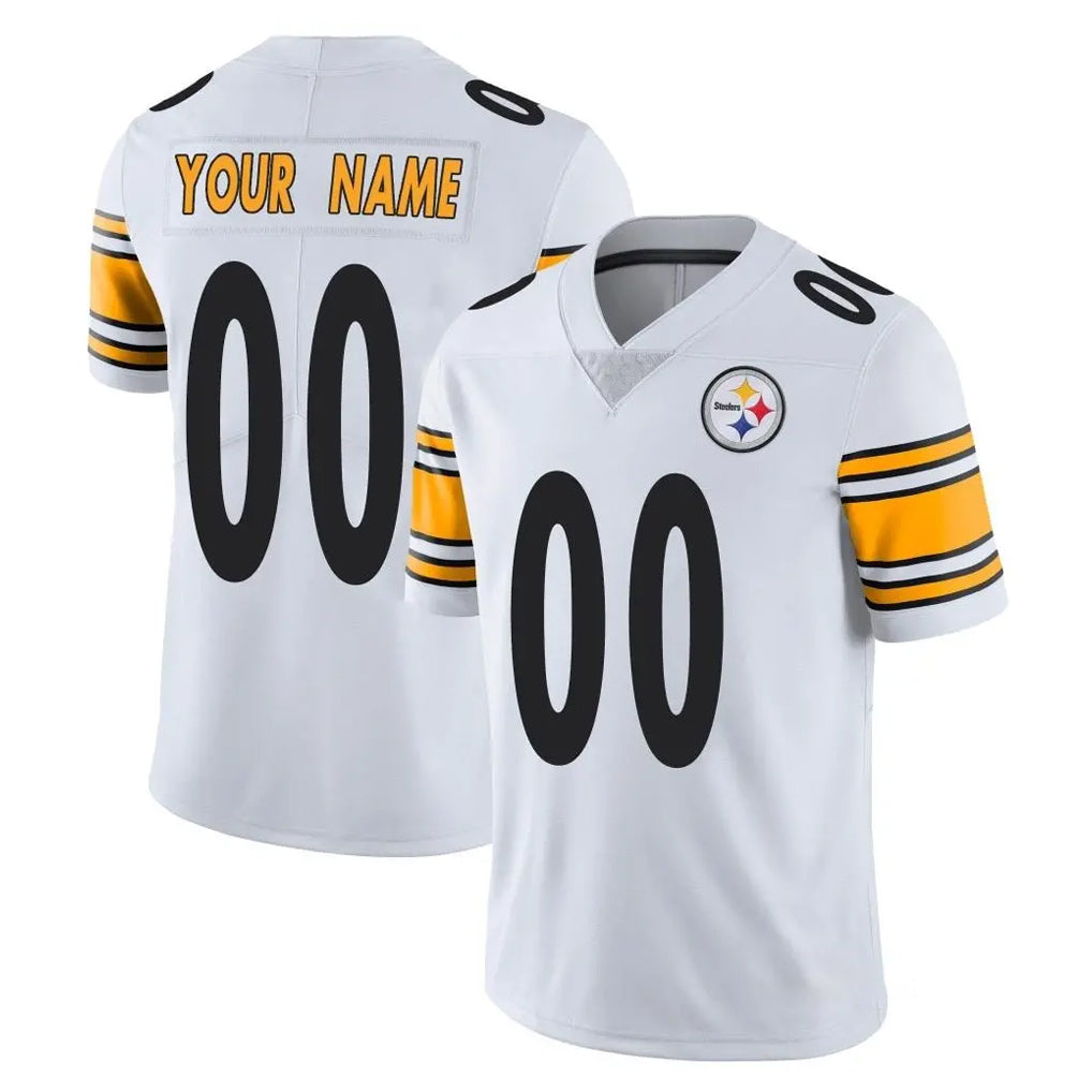 Parkc Custom P.Steelers White Limited Vapor Untouchable Home Game Any Name & Numbers Stitched Jerseys