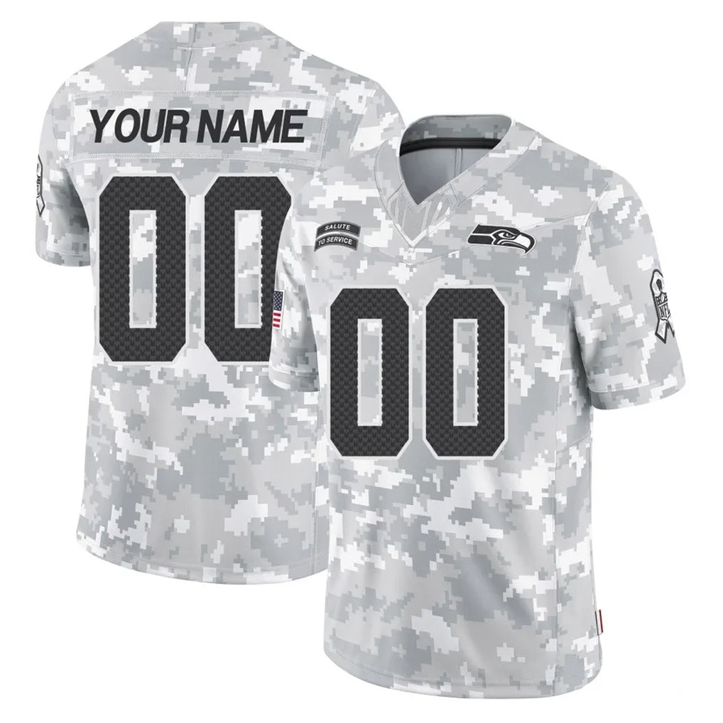 Parkc Custom S.Seahawks Arctic Camo Limited Salute To Service Home Game Any Name & Numbers Stitched Jerseys