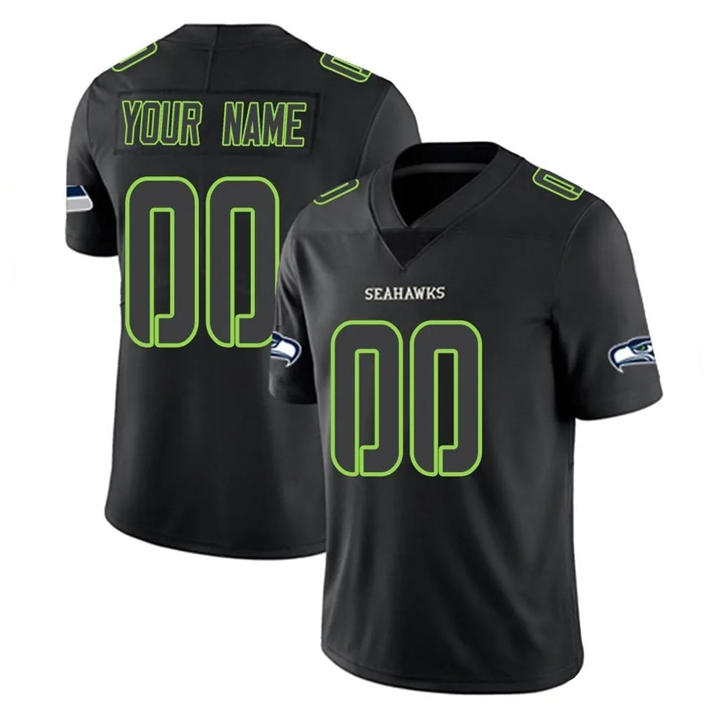 Parkc Custom S.Seahawks Black Impact Limited Home Game Any Name & Numbers Stitched Jerseys