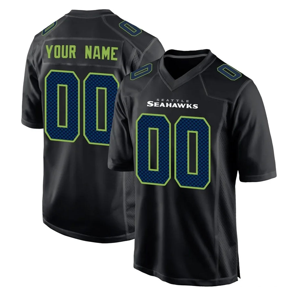 Parkc Custom S.Seahawks Black Limited Fashion Home Game Any Name & Numbers Stitched Jerseys