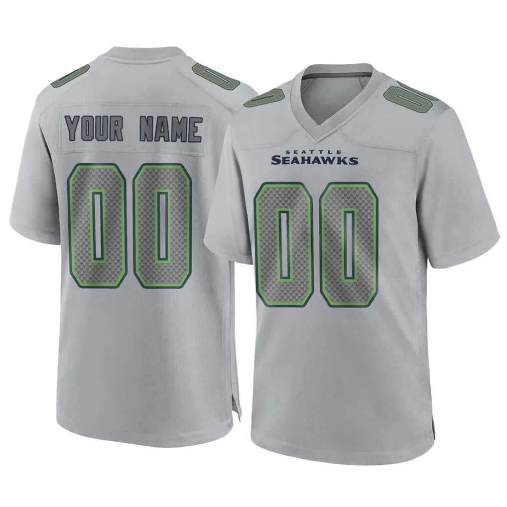 Parkc Custom S.Seahawks Gray Atmosphere Fashion Home Game Any Name & Numbers Stitched Jerseys