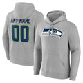Parkc Custom S.Seahawks Gray LOGO Pullover Hoodies Game Any Name & Numbers Stitched Jerseys