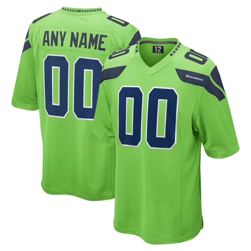 Parkc Custom S.Seahawks Green Home Game Any Name & Numbers Stitched Jerseys
