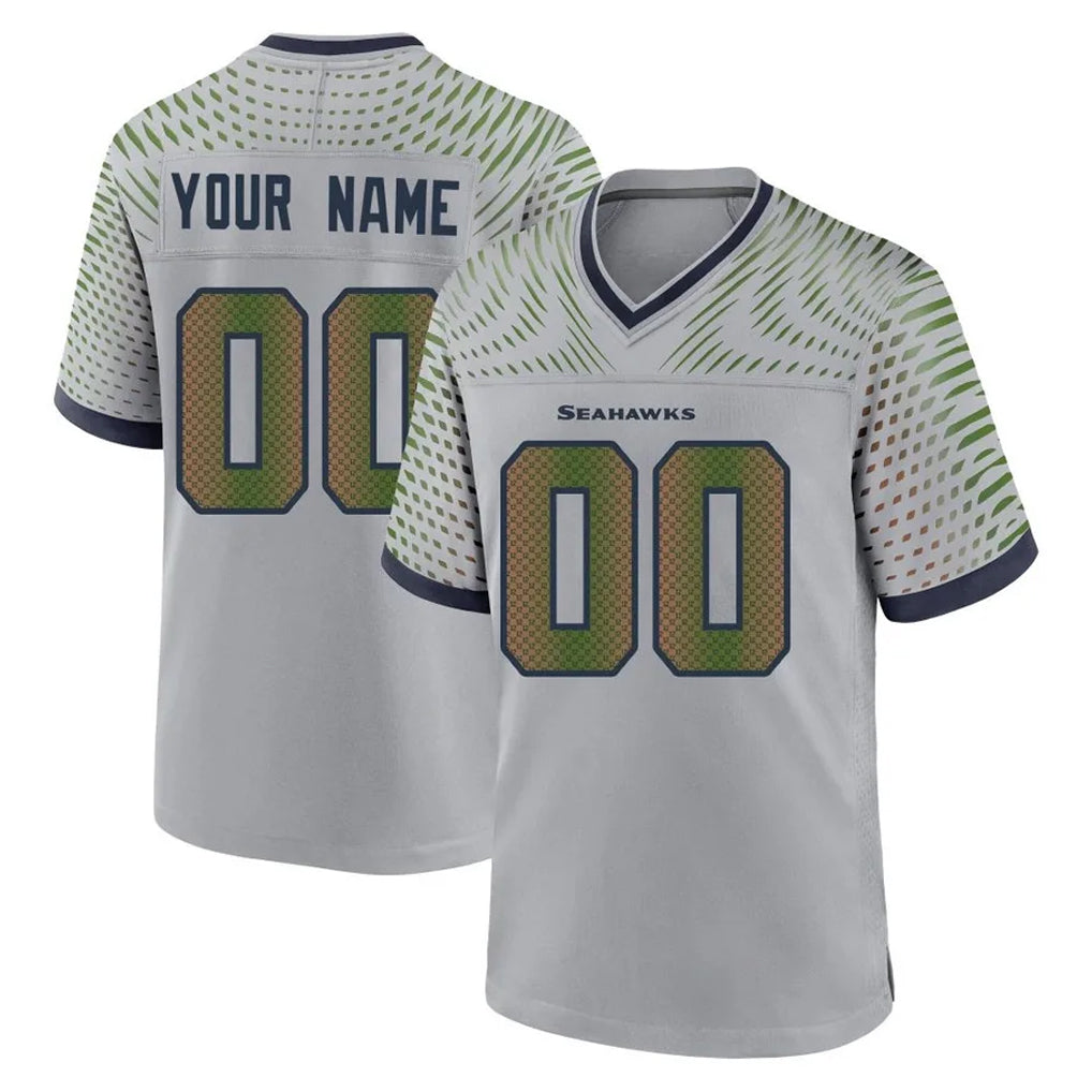 Parkc Custom S.Seahawks Grey 2025 Rivalries Collection Home Game Any Name & Numbers Stitched Jerseys