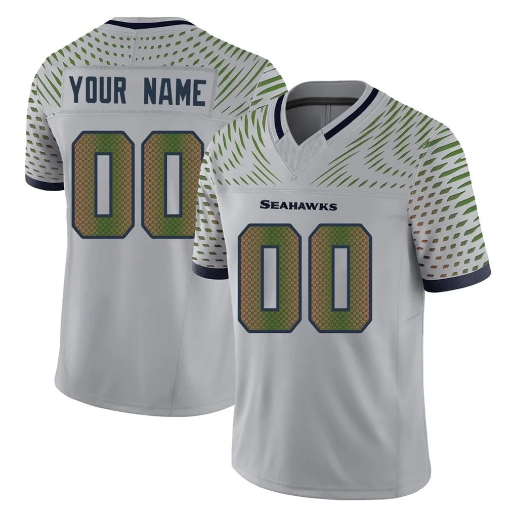 Parkc Custom S.Seahawks Grey Limited 2025 Rivalries Collection Home Game Any Name & Numbers Stitched Jerseys