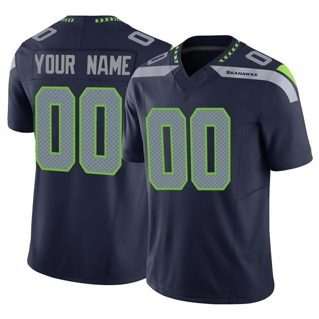Parkc Custom S.Seahawks Navy Limited Vapor F.U.S.E. Home Game Any Name & Numbers Stitched Jerseys
