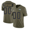 Parkc Custom S.Seahawks Olive 2025 Salute To Service Limited Home Game Any Name & Numbers Stitched Jerseys