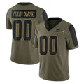 Parkc Custom S.Seahawks Olive Salute To Service Limited Game Any Name & Numbers Stitched Jerseys