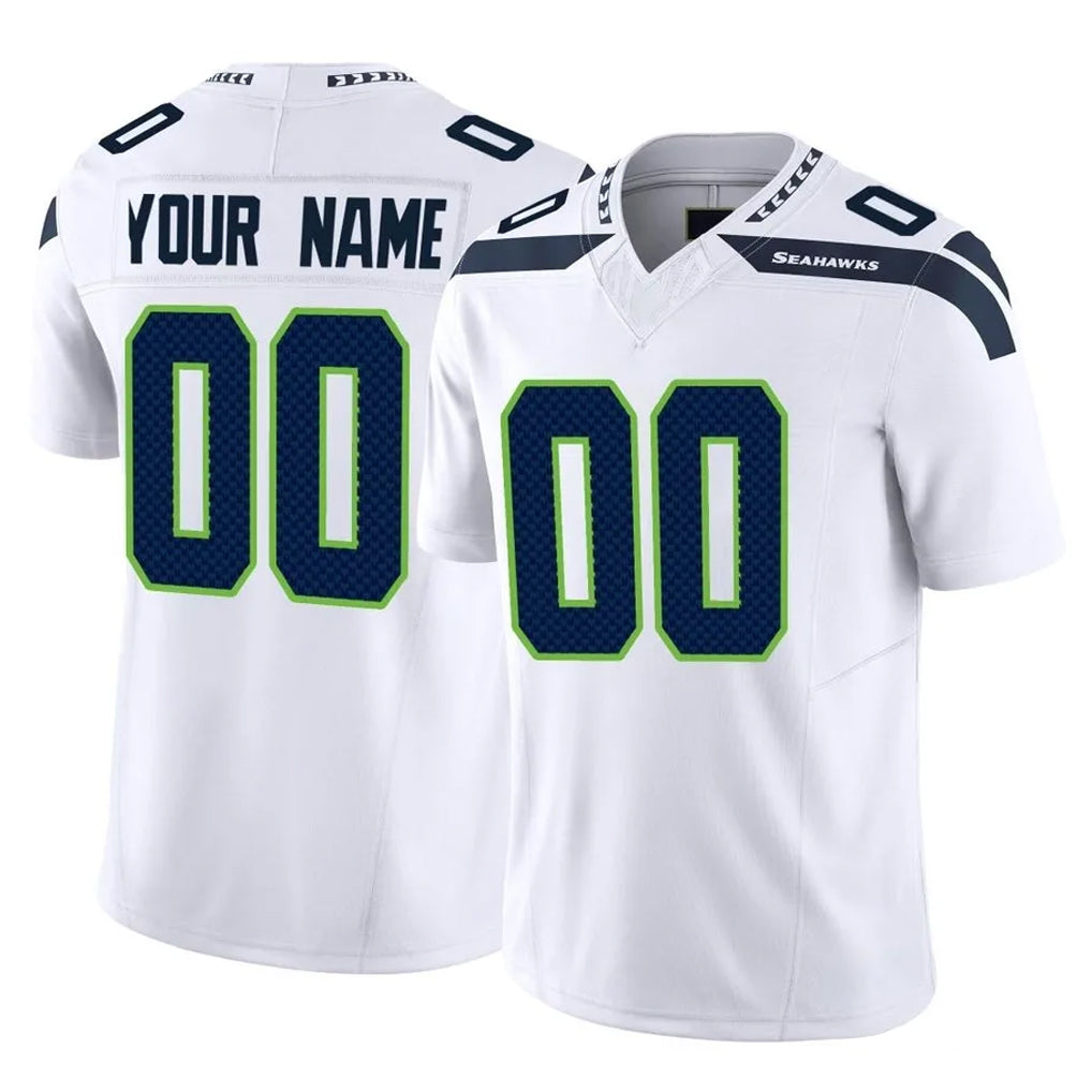 Parkc Custom S.Seahawks White Limited Vapor F.U.S.E. Home Game Any Name & Numbers Stitched Jerseys