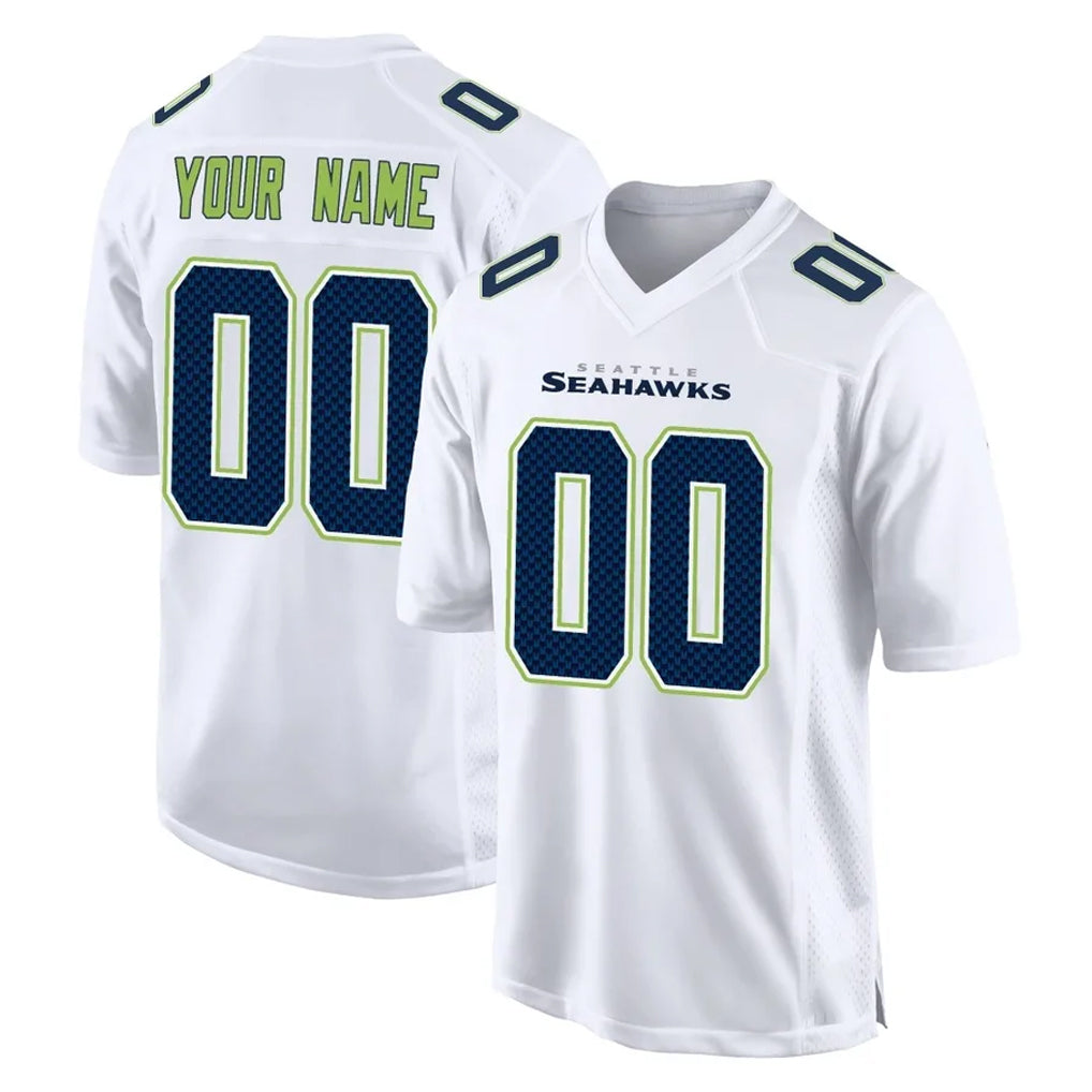 Parkc Custom S.Seahawks White Tundra Fashion Home Game Any Name & Numbers Stitched Jerseys