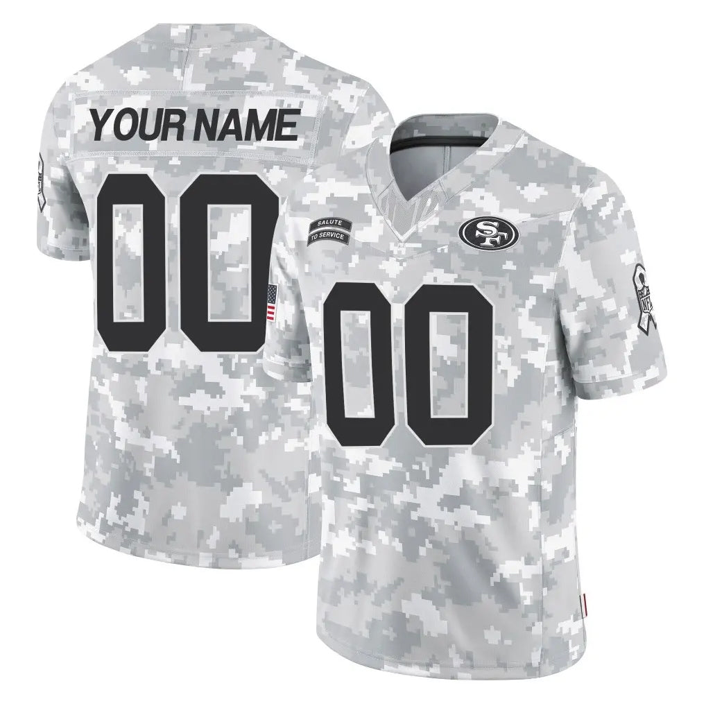 Parkc Custom SF.49ers Arctic Camo Limited Salute To Service Home Game Any Name & Numbers Stitched Jerseys