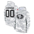 Parkc Custom SF.49ers Arctic Camo Limited Salute to Service Pullover Hoodies Game Any Name & Numbers Stitched Jerseys
