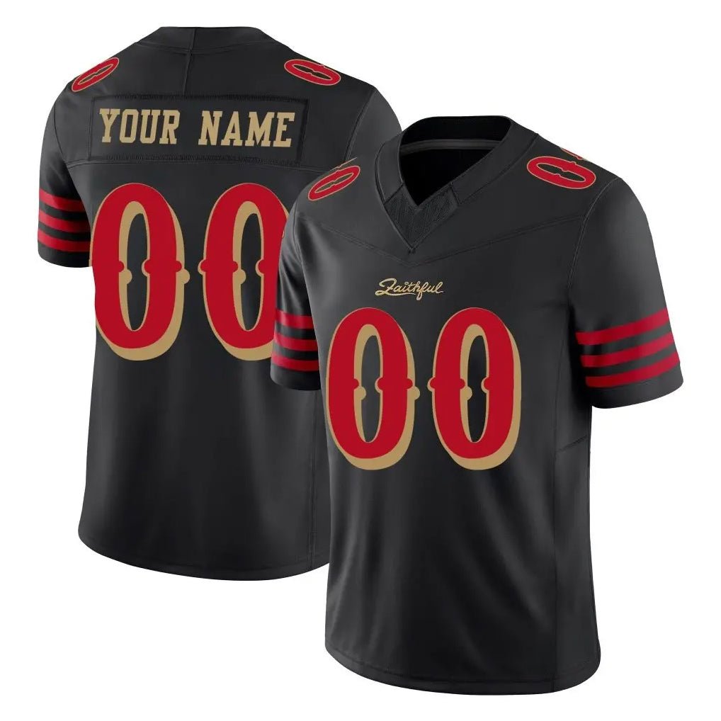 Parkc Custom SF.49ers Black Limited Rivalries Collection Home Game Any Name & Numbers Stitched Jerseys