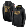 Parkc Custom SF.49ers Black Salute to Service Sideline Performance Pullover Hoodies Home Game Any Name & Numbers Stitched Jerseys