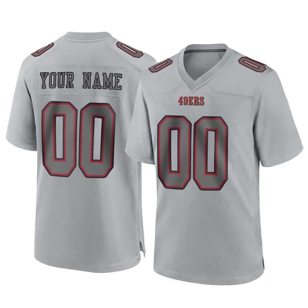 Parkc Custom SF.49ers Gray Atmosphere Fashion Home Game Any Name & Numbers Stitched Jerseys