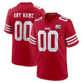 Parkc Custom SF.49ers Red 80th Game Home Any Name & Numbers Stitched Jerseys