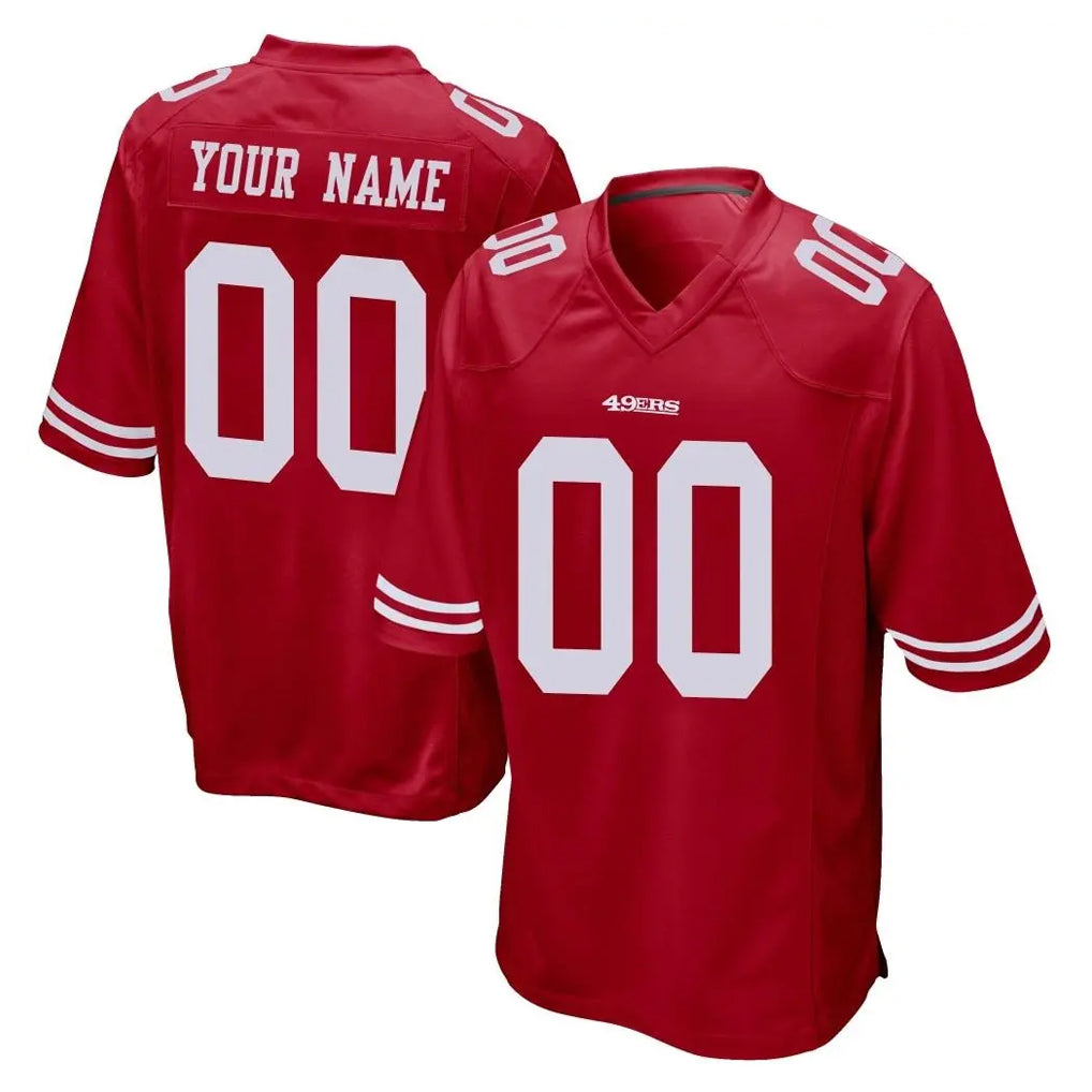 Parkc Custom SF.49ers Red Home Game Any Name & Numbers Stitched Jerseys