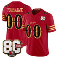 Parkc Custom SF.49ers Red Limited 80th Rivalries Collection Home Game Any Name & Numbers Stitched Jerseys