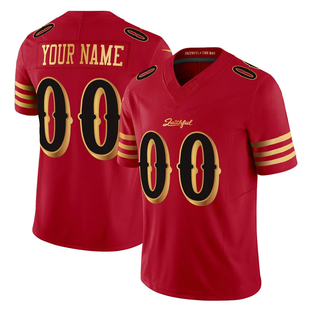 Parkc Custom SF.49ers Red Rivalries Vapor Limited Home Game Any Name & Numbers Stitched Jerseys