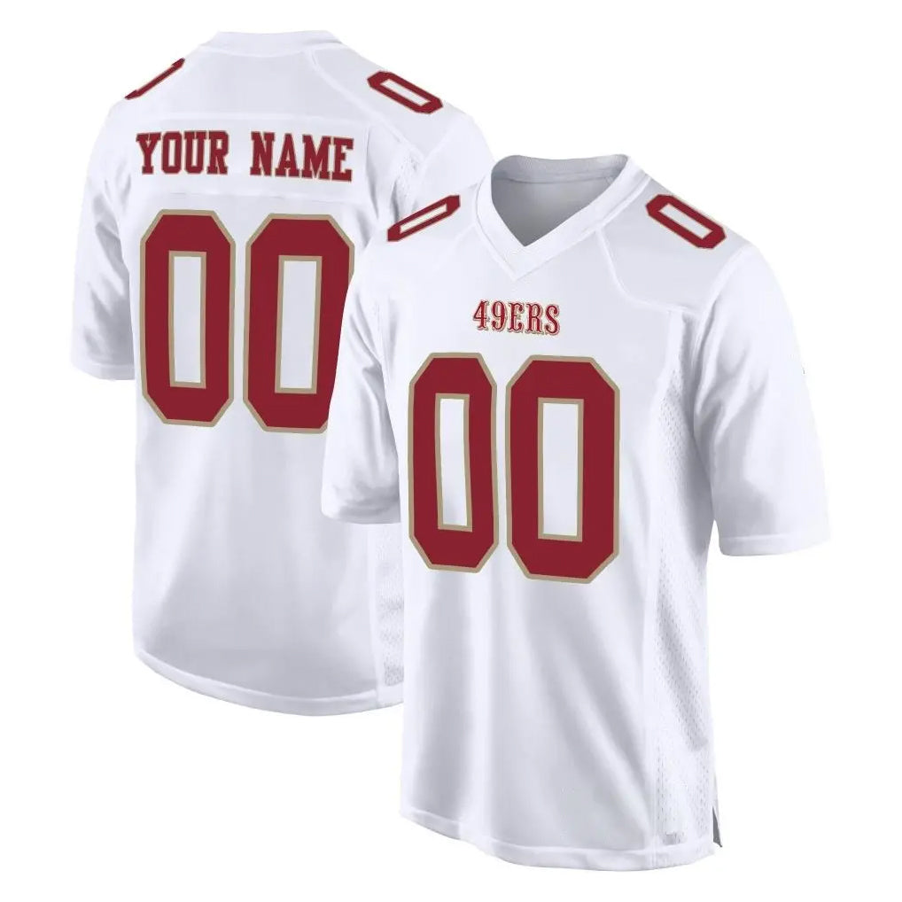 Parkc Custom SF.49ers White Fashion Home Game Any Name & Numbers Stitched Jerseys