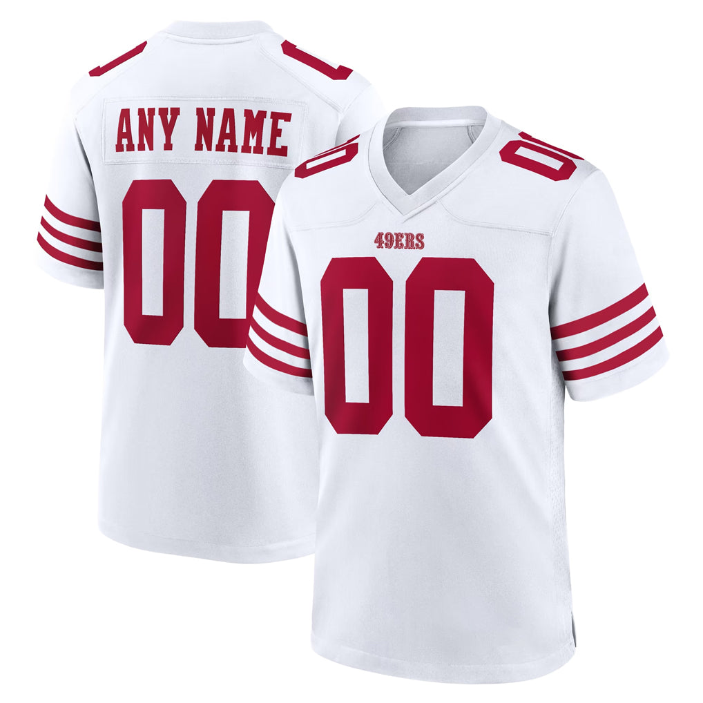 Parkc Custom SF.49ers White Game Home Any Name & Numbers Stitched Jerseys