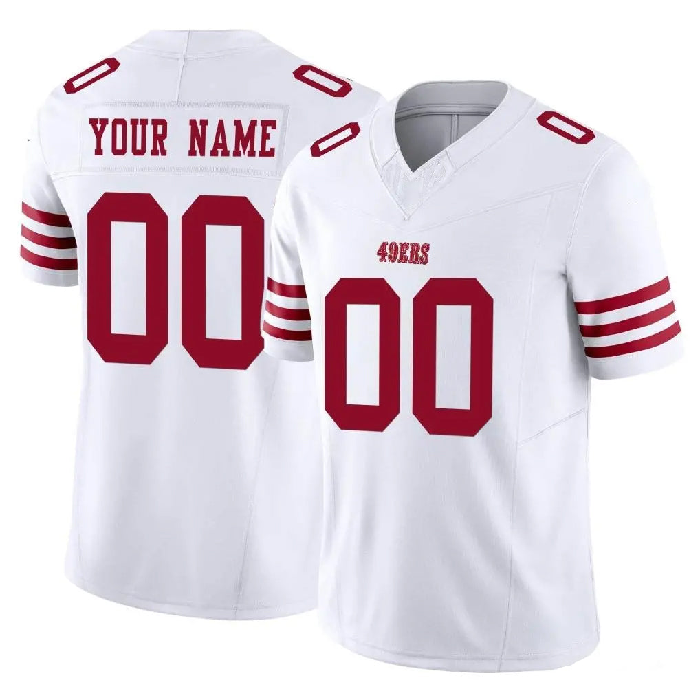 Parkc Custom SF.49ers White Limited Vapor F.U.S.E. Home Game Any Name & Numbers Stitched Jerseys