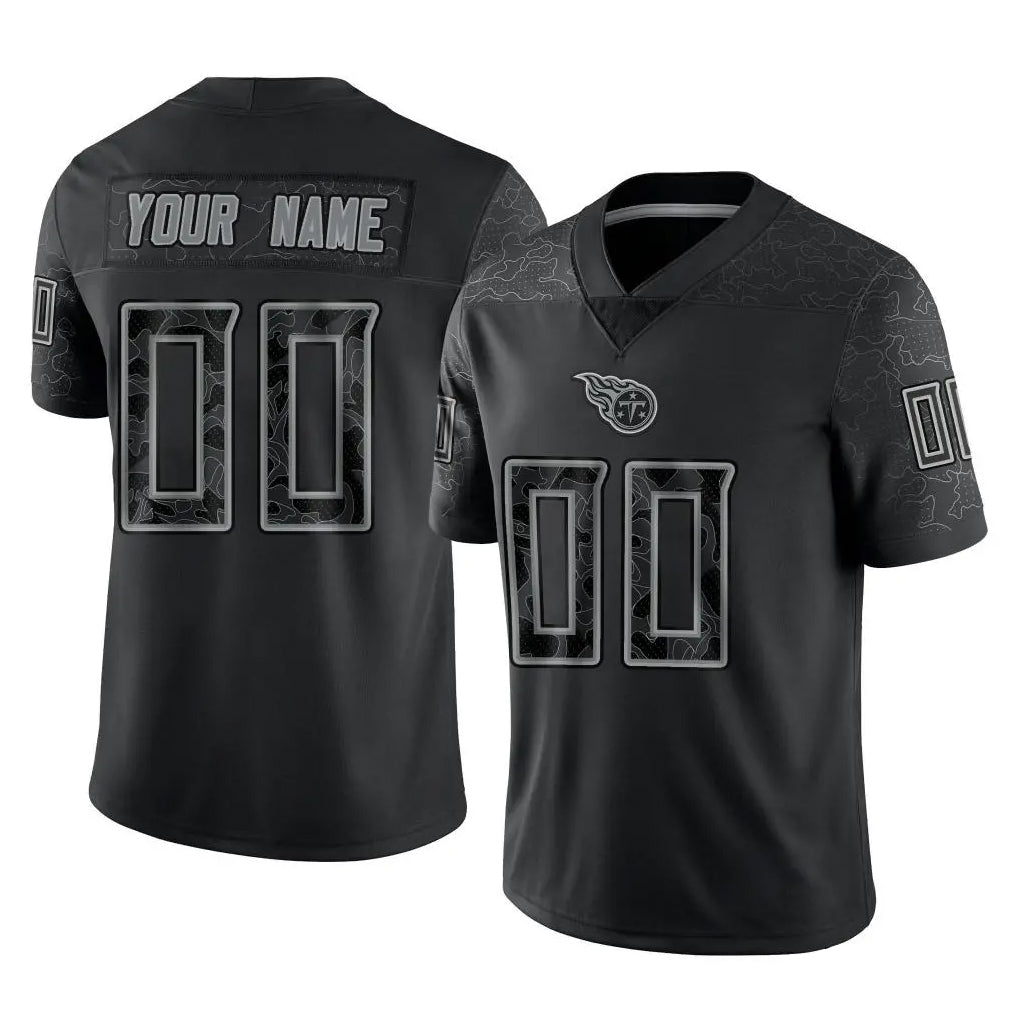 Parkc Custom T.Titans Black Limited Reflective Home Game Any Name & Numbers Stitched Jerseys