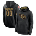 Parkc Custom T.Titans Black Salute to Service Sideline Performance Pullover Hoodies Home Game Any Name & Numbers Stitched Jerseys