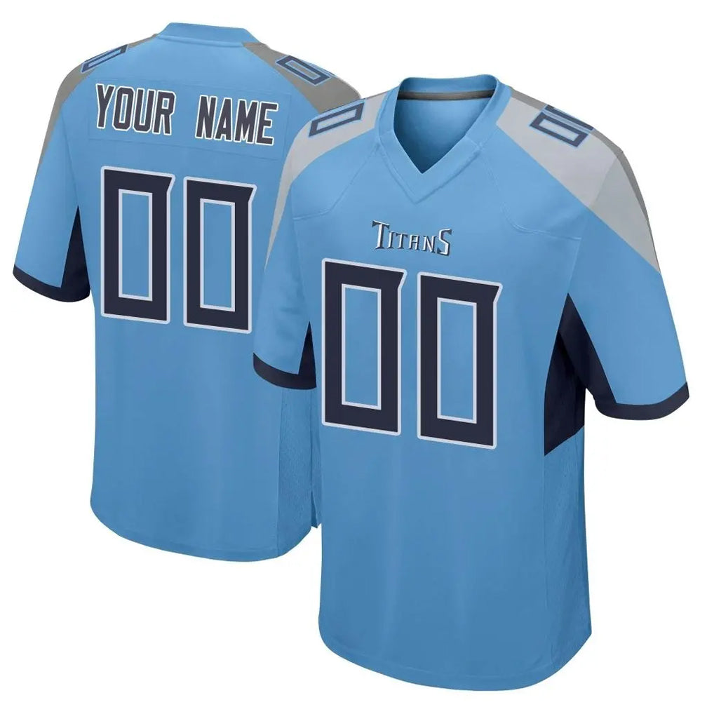 Parkc Custom T.Titans Light Blue Home Game Any Name & Numbers Stitched Jerseys
