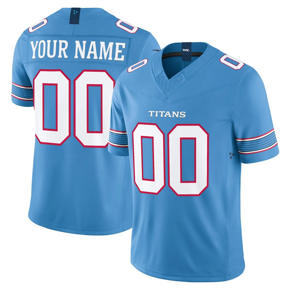 Parkc Custom T.Titans Light Blue Team Vapor F.U.S.E. Limited Home Game Any Name & Numbers Stitched Jerseys