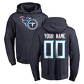 Parkc Custom T.Titans Navy Logo Pullover Hoodies Home Game Any Name & Numbers Stitched Jerseys