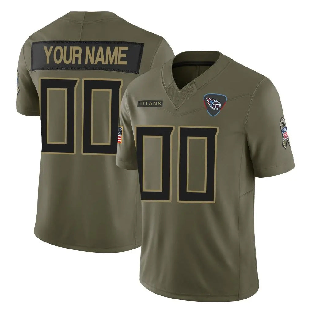 Parkc Custom T.Titans Olive Limited 2025 Salute to Service Home Game Any Name & Numbers Stitched Jerseys