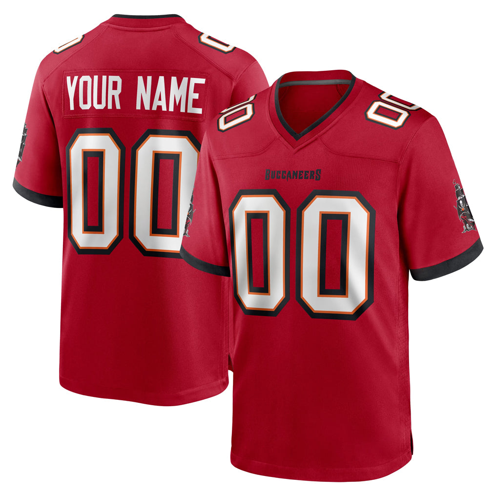 Parkc Custom TB.Buccaneers Red Home Game Any Name & Numbers Stitched Jerseys
