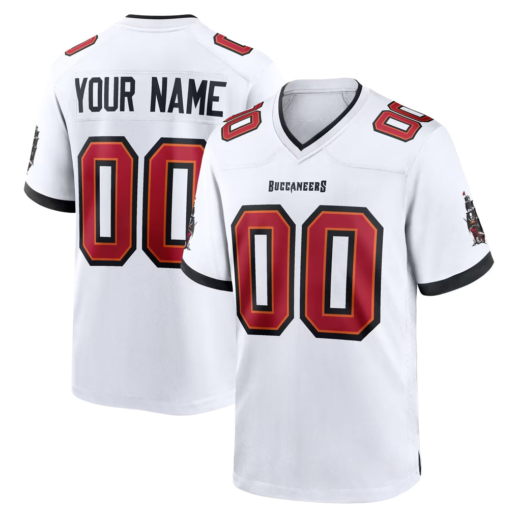 Parkc Custom TB.Buccaneers White Home Game Any Name & Numbers Stitched Jerseys