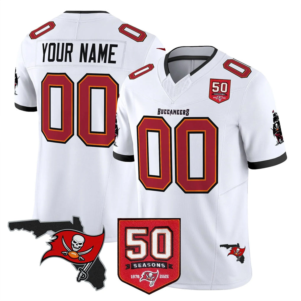 Parkc Custom TB.Buccaneers White Limited 2026 Season Vapor F.U.S.E. Home Game Any Name & Numbers Stitched Jerseys