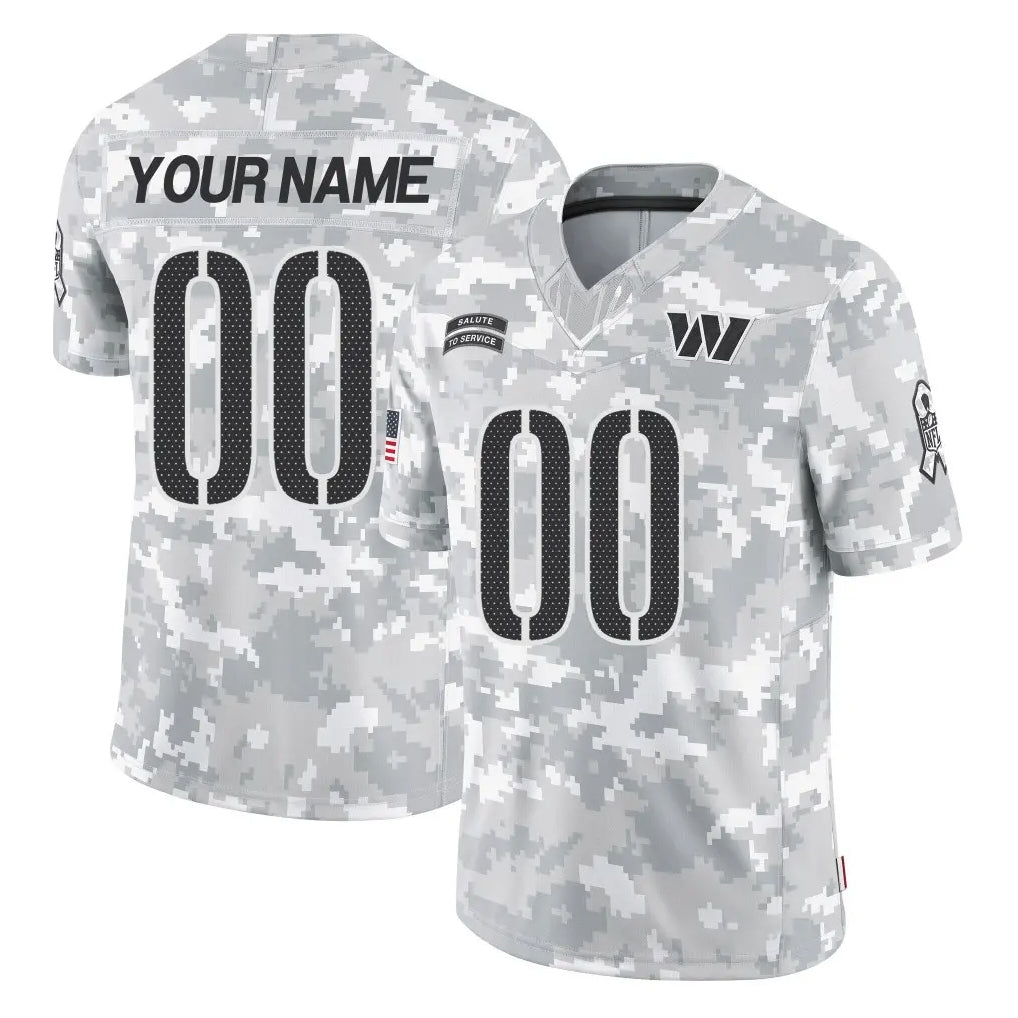 Parkc Custom W.Commanders Arctic Camo Limited Salute To Service Home Game Any Name & Numbers Stitched Jerseys