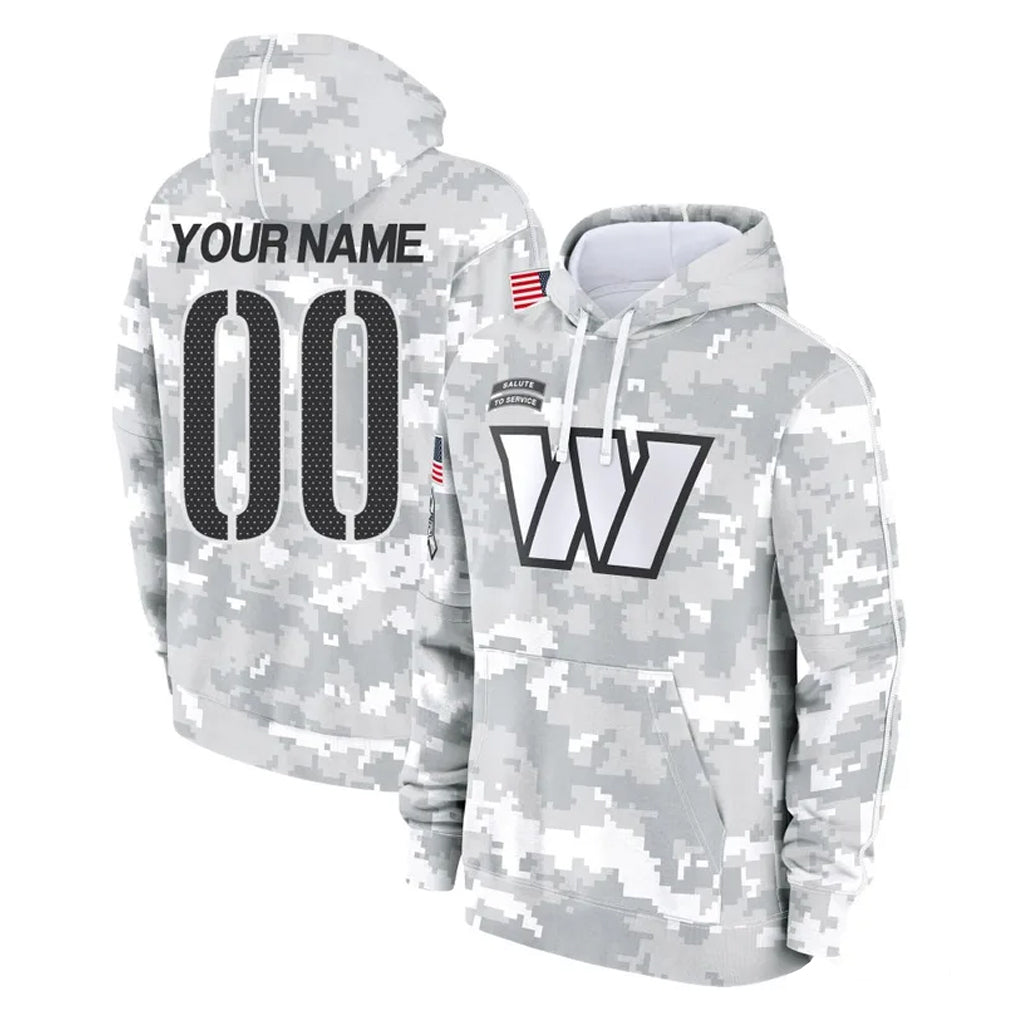 Parkc Custom W.Commanders Arctic Camo Limited Salute to Service Pullover Hoodies Game Any Name & Numbers Stitched Jerseys