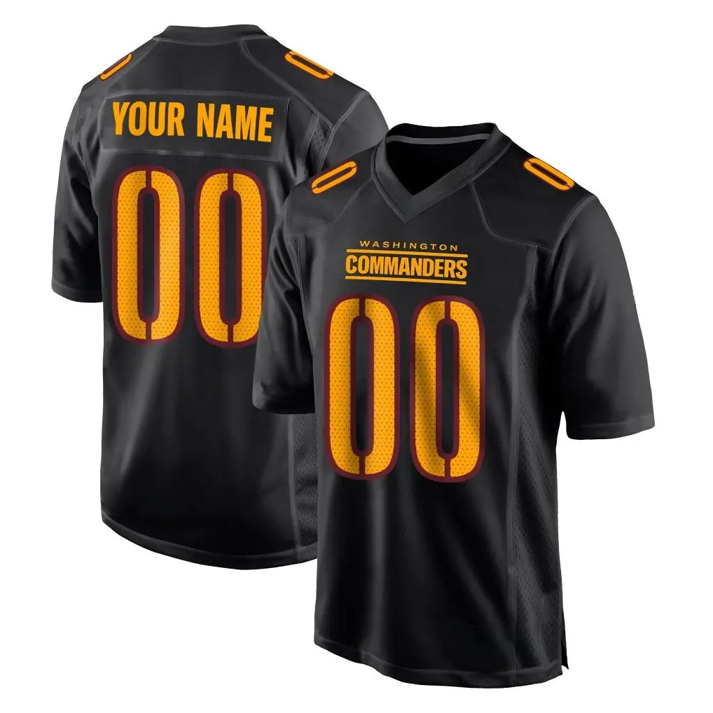 Parkc Custom W.Commanders Black Carbon Fashion Home Game Any Name & Numbers Stitched Jerseys