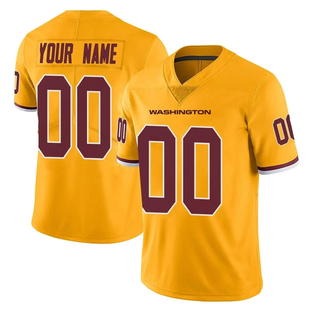Parkc Custom W.Commanders Gold Limited Color Rush Home Game Any Name & Numbers Stitched Jerseys