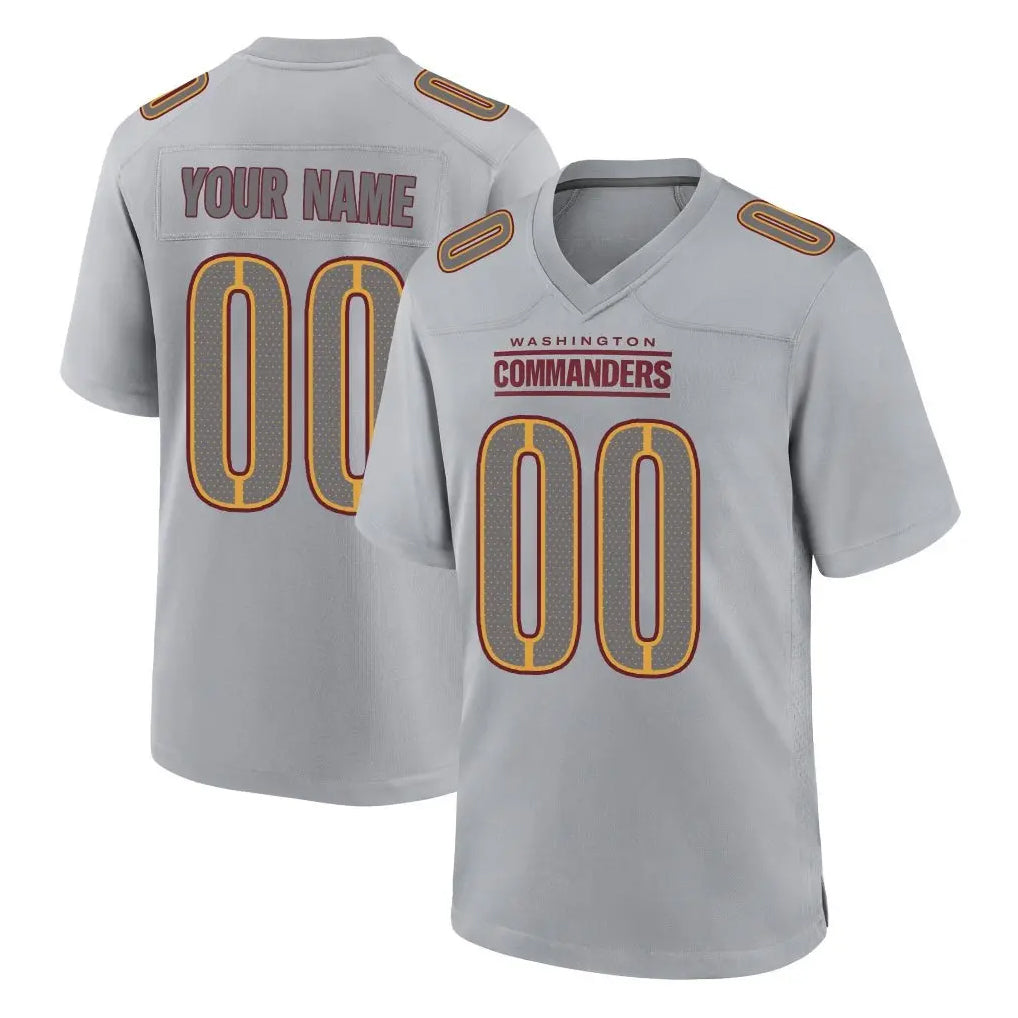 Parkc Custom W.Commanders Gray Atmosphere Fashion Home Game Any Name & Numbers Stitched Jerseys
