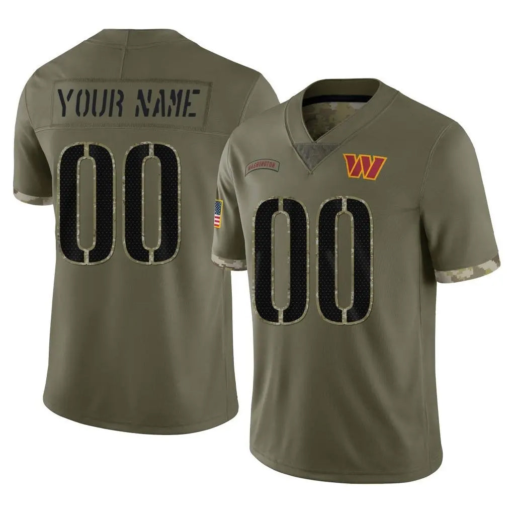 Parkc Custom W.Commanders Olive Salute To Service Limited Home Game Any Name & Numbers Stitched Jerseys