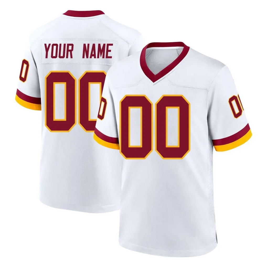 Parkc Custom W.Commanders White Home Game Any Name & Numbers Stitched Jerseys