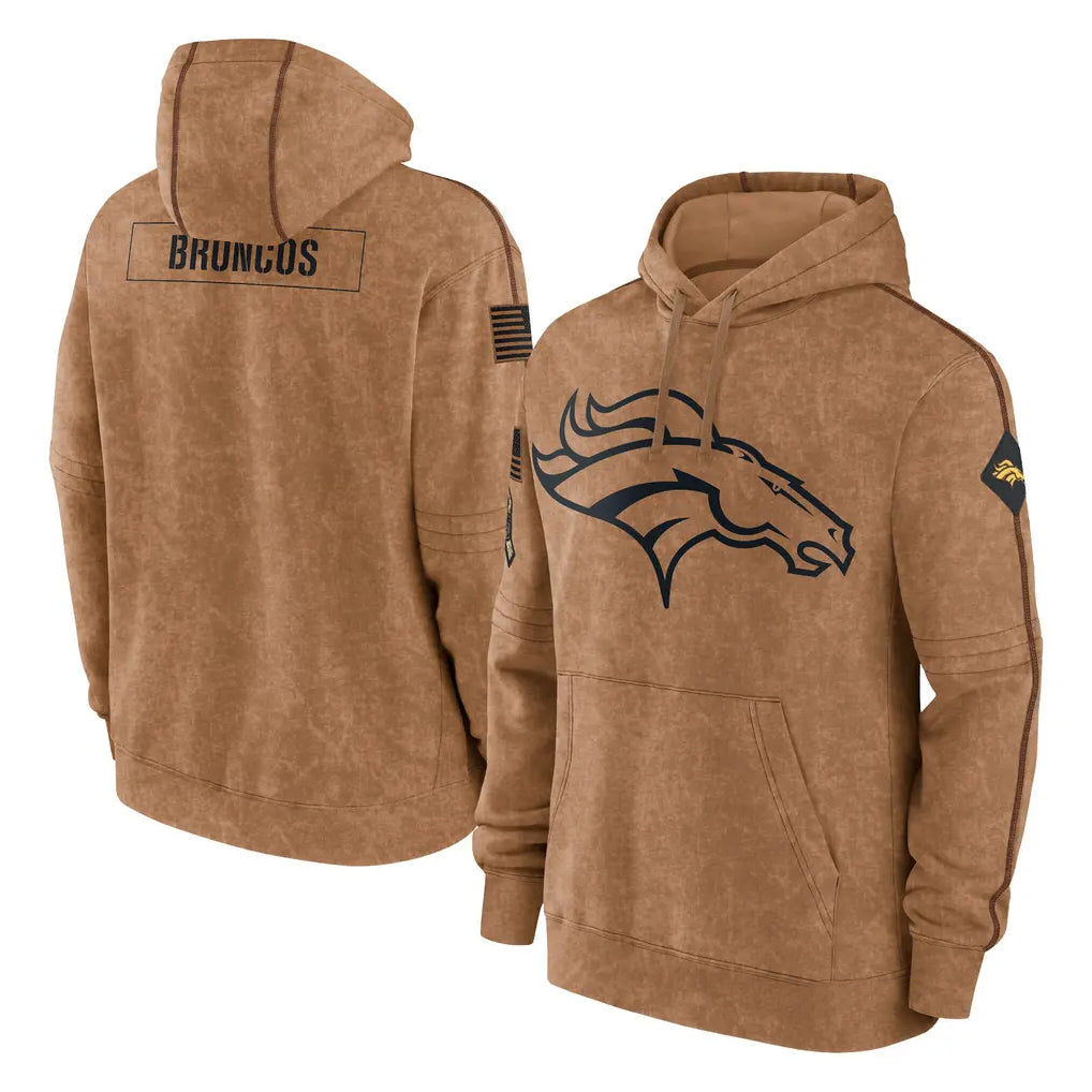 Parkc D.Broncos Brown Salute to Service Hoodies Limited Game Blank Player Stitched Jerseys