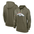 Parkc D.Broncos Olive Salute to Service Pullover Hoodies Limited Blank Player Stitched Jerseys