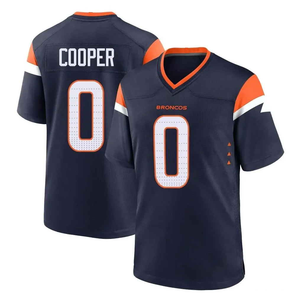 Parkc D.Broncos #0 Jonathon Cooper Player Navy Home Game Stitched Jerseys