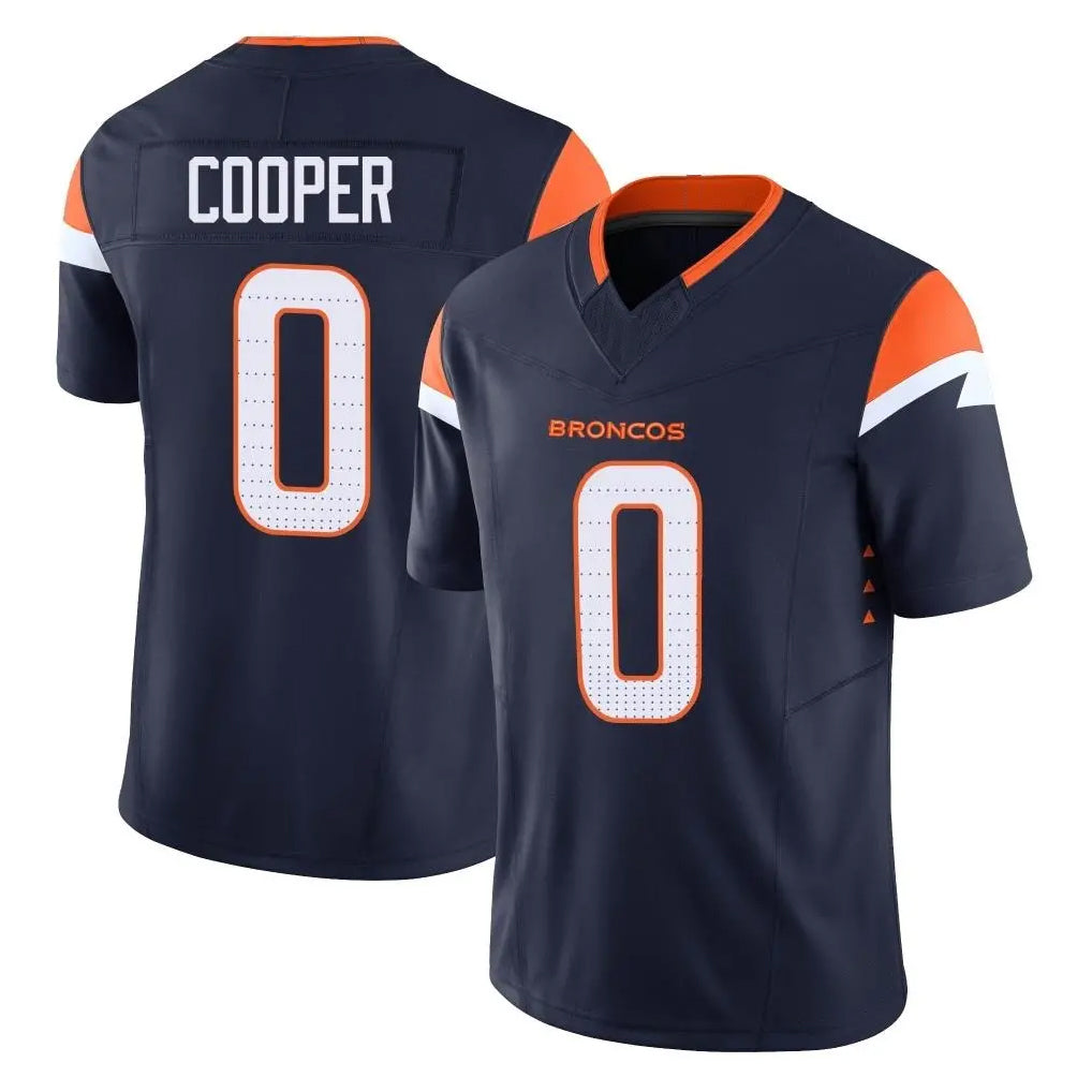 Parkc D.Broncos #0 Jonathon Cooper Player Navy Limited Vapor F.U.S.E. Home Game Stitched Jerseys