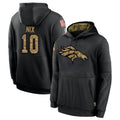 Parkc D.Broncos #10 Bo Nix Player Black Salute to Service Pullover Hoodies Limited Stitched Jerseys