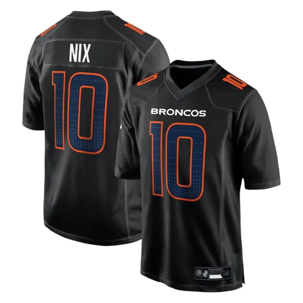 Parkc D.Broncos #10 Bo Nix Player Carbon Black Fashion Limited Game Stitched Jerseys