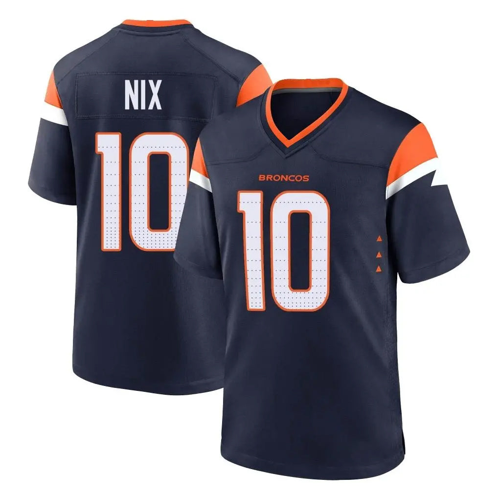 Parkc D.Broncos #10 Bo Nix Player Navy Home Game Stitched Jerseys