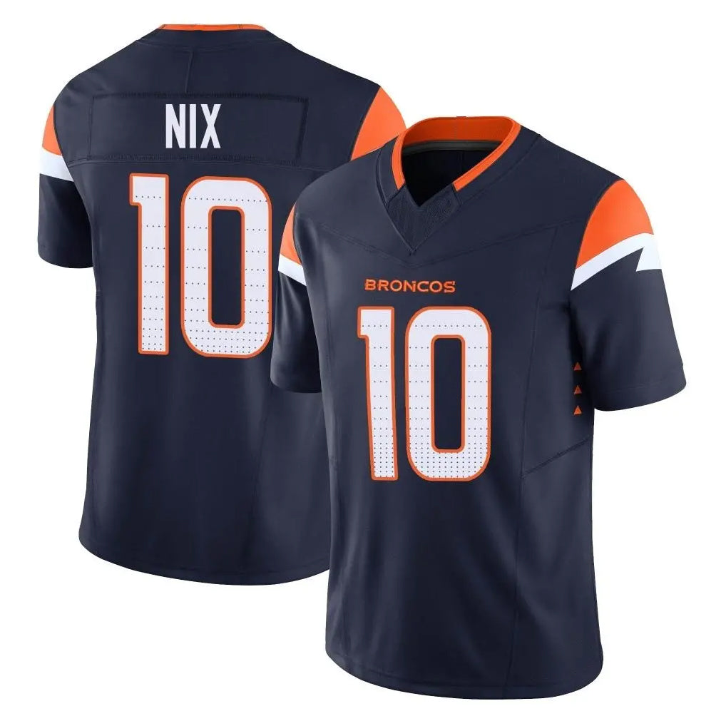 Parkc D.Broncos #10 Bo Nix Player Navy Limited Vapor F.U.S.E. Home Game Stitched Jerseys